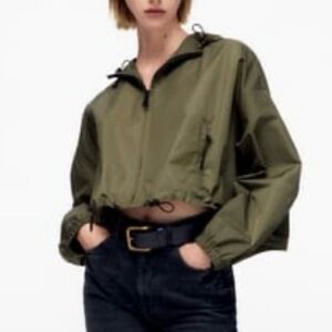 NWT ZARA Cropped Hooded Tech Jacket